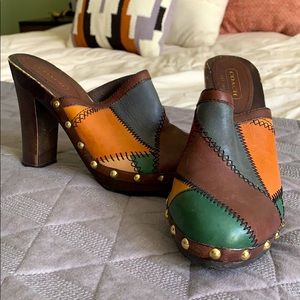 VINTAGE COACH PATCHWORK CLOGS